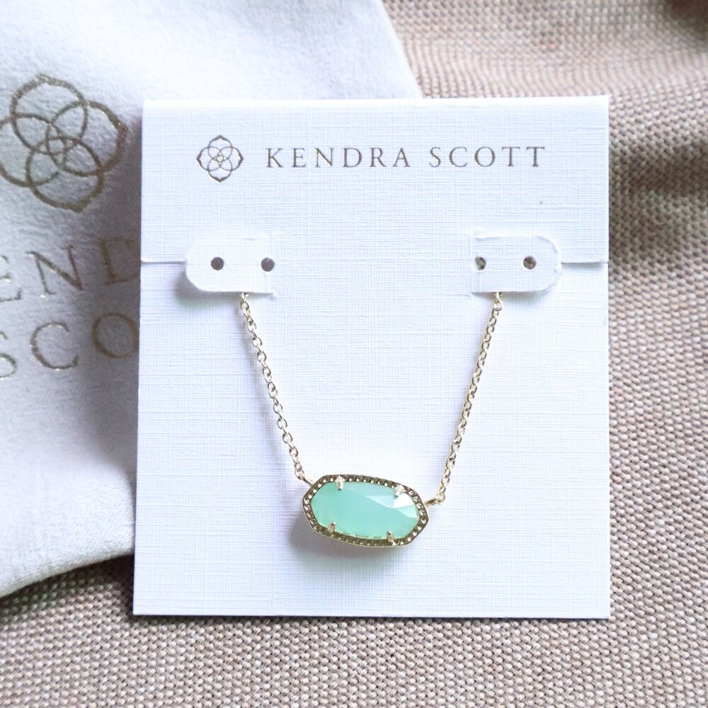 Kendra Scott Elisa Gold Chalcedony Glass Necklace